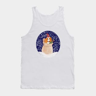 Snowy Santa Cavalier King Charles Spaniel bringing Christmas presents Tank Top